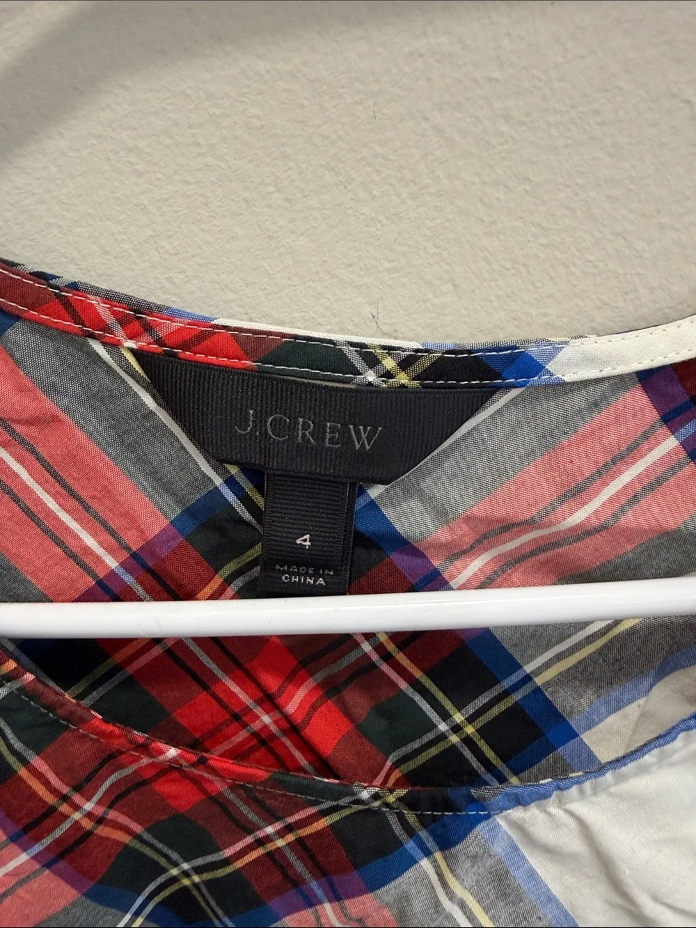 J Crew Plaid Bow-Shoulder Sleeveless